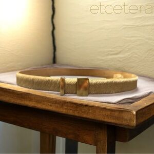 Vintage Etcetera Calf Hair Belt with Gold Buckle